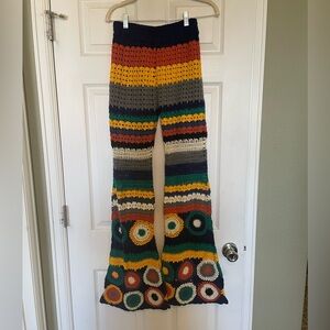 Free People Flook Grandpa Crochet Flare Pants